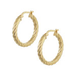 Ασημένιοι Κρίκοι 925 "Twisted Gold Plated Hoops"