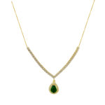 Ασημένιο Κολιέ 925 "Green Elegance Gold Plated"