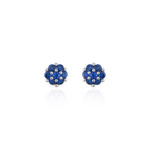 Ασημένια Σκουλαρίκια 925 “Sapphire Stud Flowers Earrings”