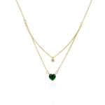 Ασημένιο Κολιέ 925 ”Emerald Heart Necklace”
