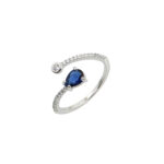 Ασημένιο Δαχτυλίδι 925 " Sapphire Drop Ring"