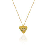Ασημένιο Κολιέ 925 "Rainbow Heart Eye Necklace"