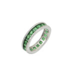 Ασημένιο Δαχτυλίδι Ολόβερο ” Eternity Emerald Ring”