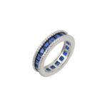 Ασημένιο Δαχτυλίδι Ολόβερο  "Eternity Blue Ring"